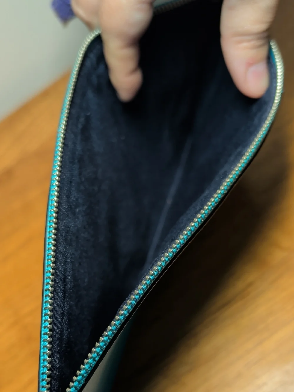 Coach Ava Tote in Midnight Atlantic Navy Turquoise Crossgrain Leather + Pouch - Picture 9 of 13